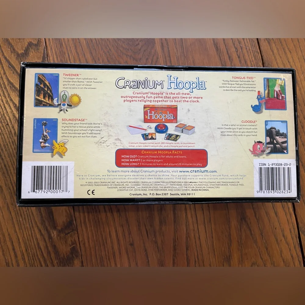 Cranium 2002 Hoopla Card Game with Timer